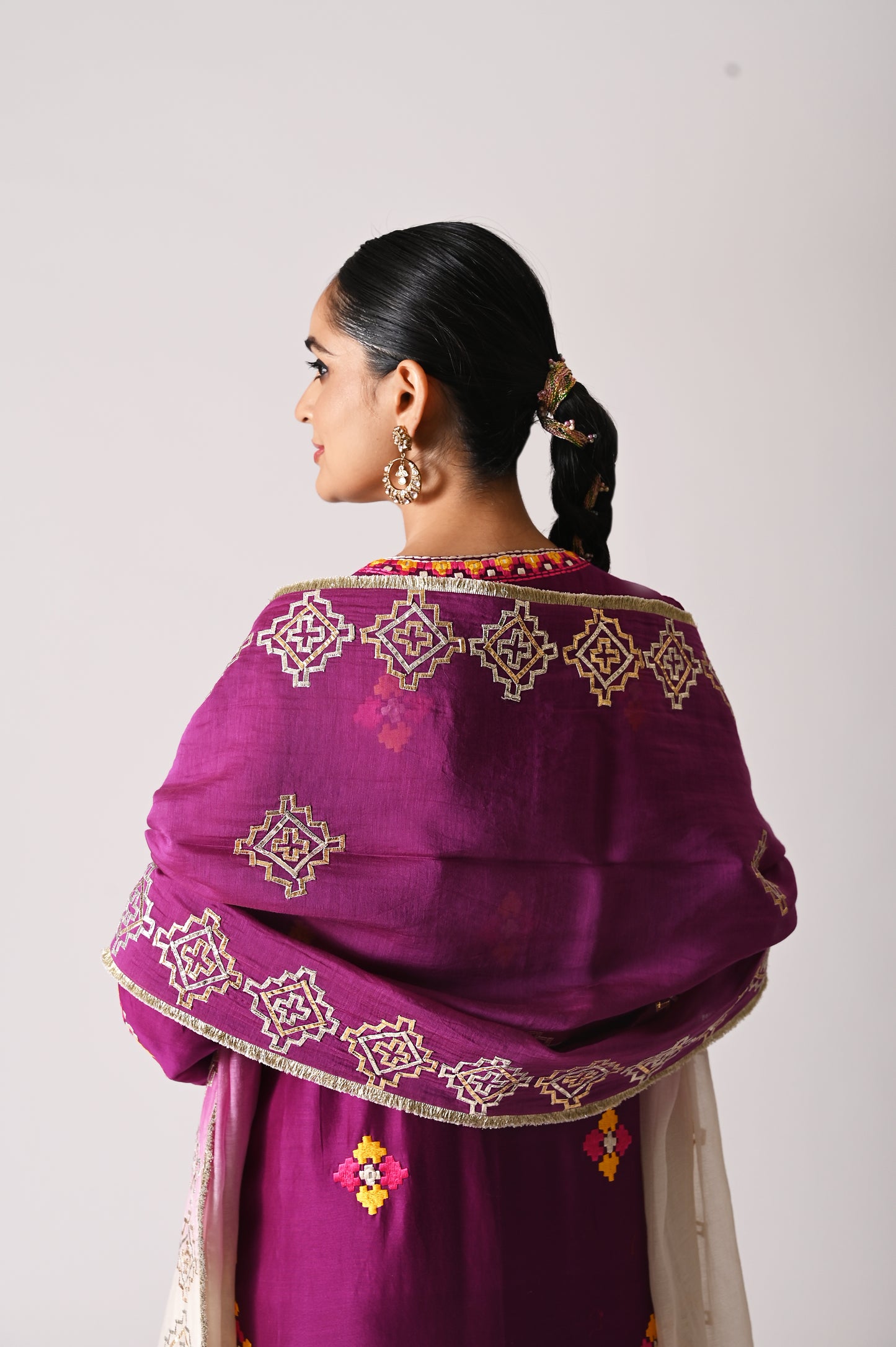 Patola - Long Kurta Set - Purple