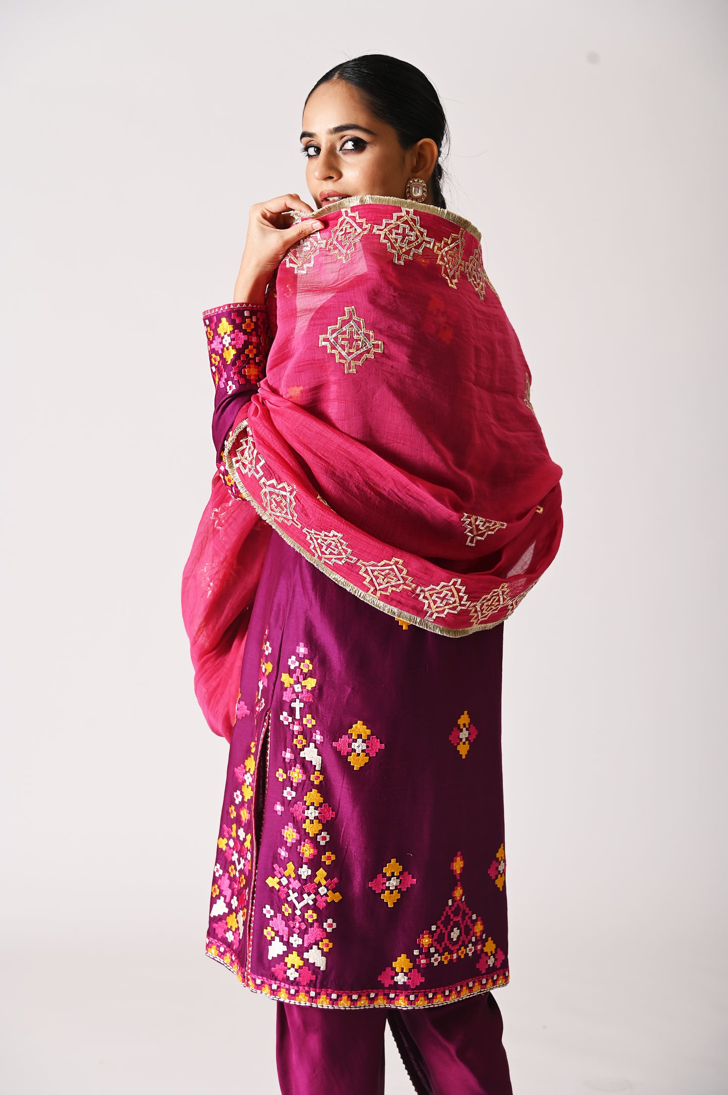 Patola - Short Kurta Set - Purple