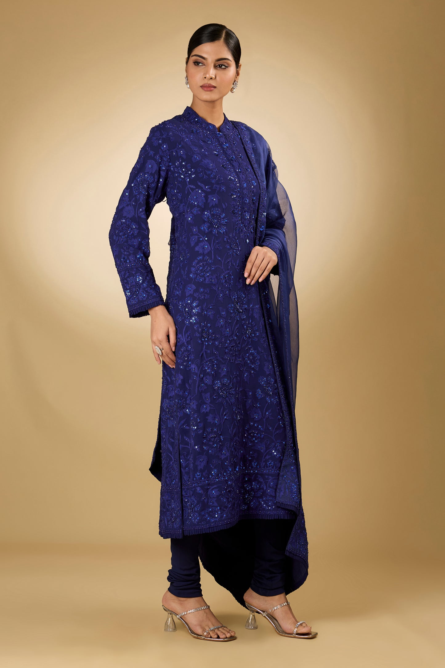 Flower Jal - Tone On Tone - Long Kurta Set