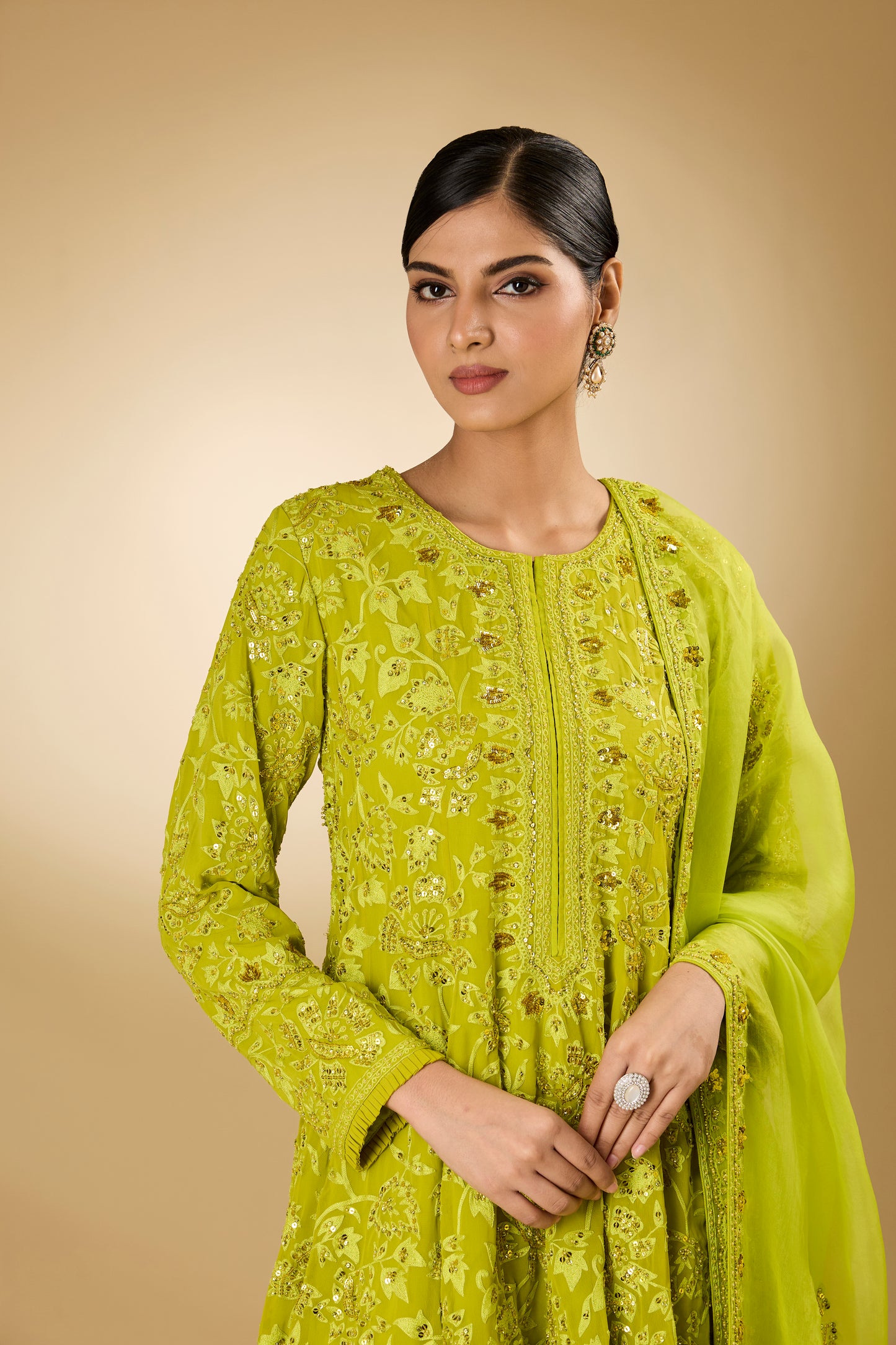 Flower Jal - Tone On Tone - Kalidaar Set