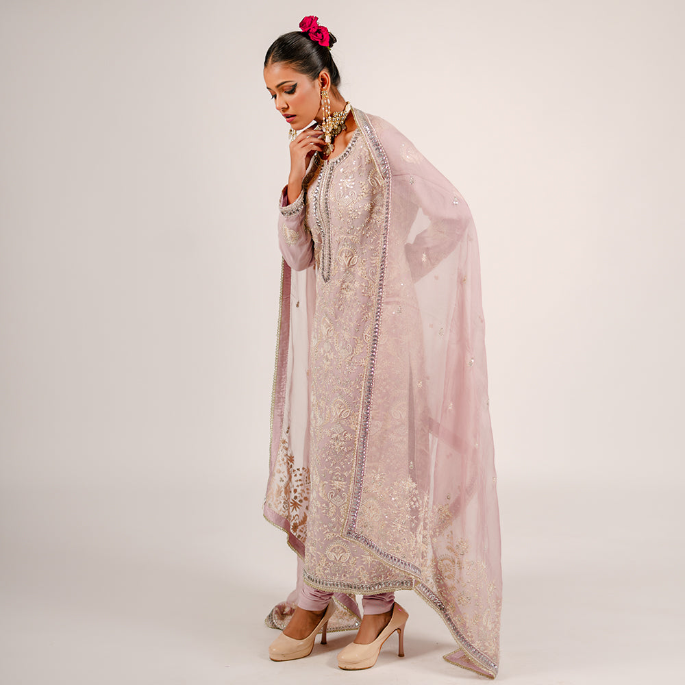 Shay - Long Kurta Set - Lavender