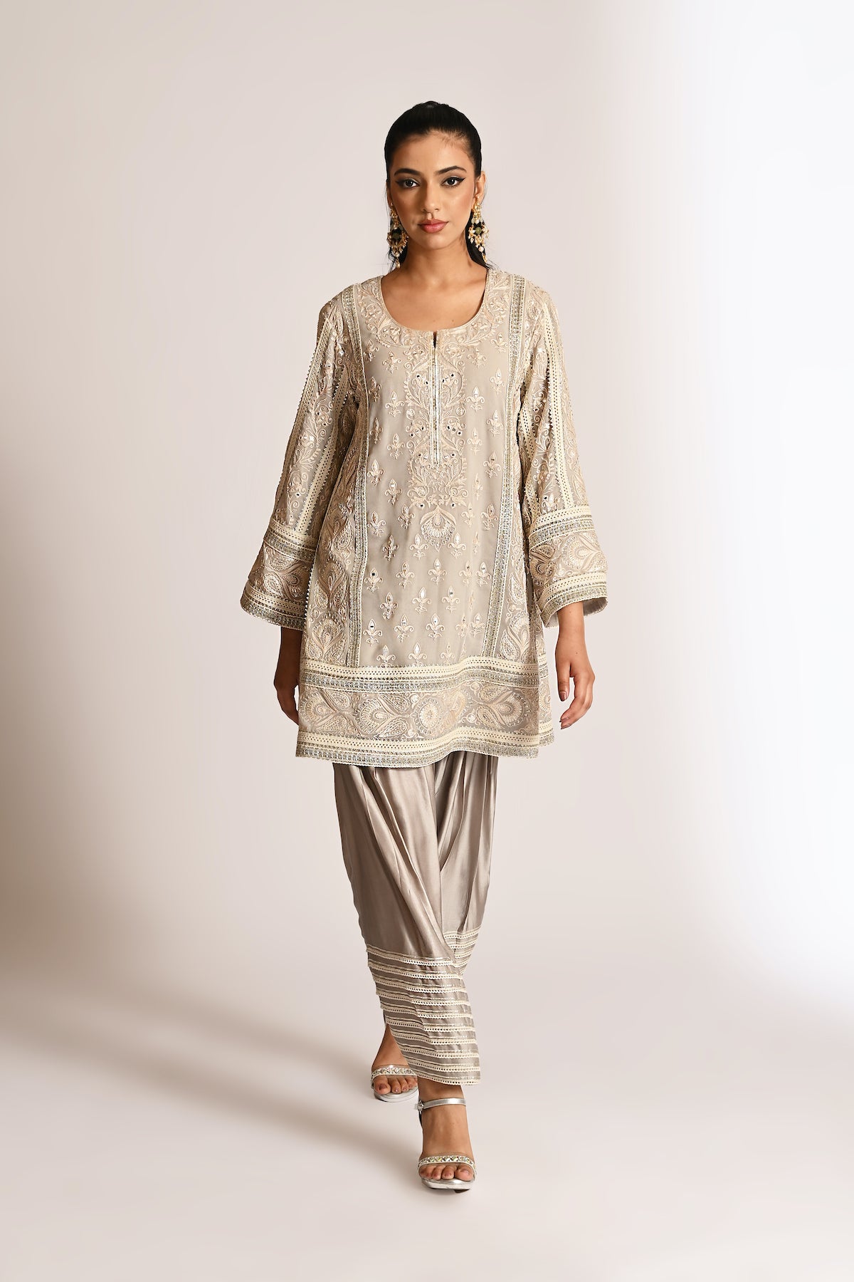 Amyra - Short Kurta Set - Grey