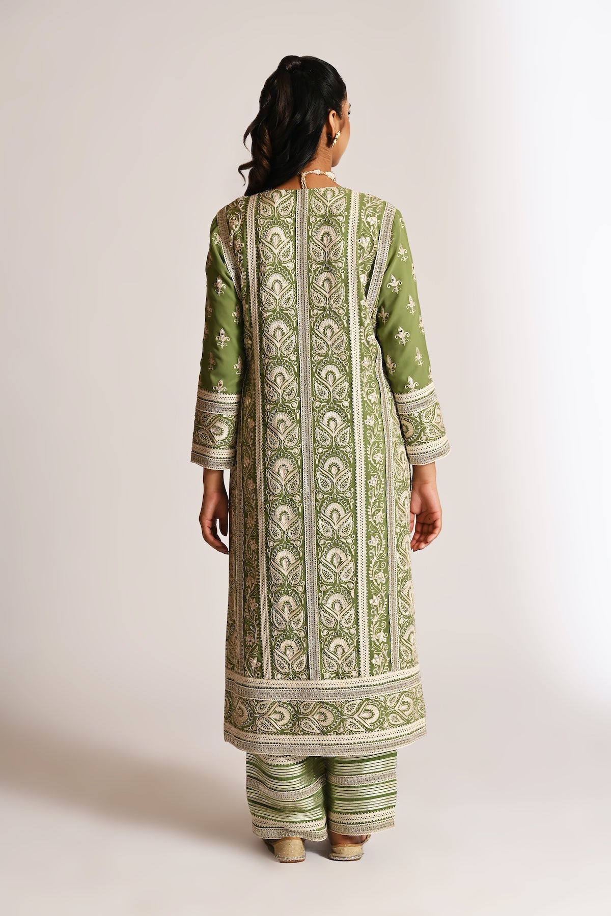Amyra - Long Kurta Set - Green