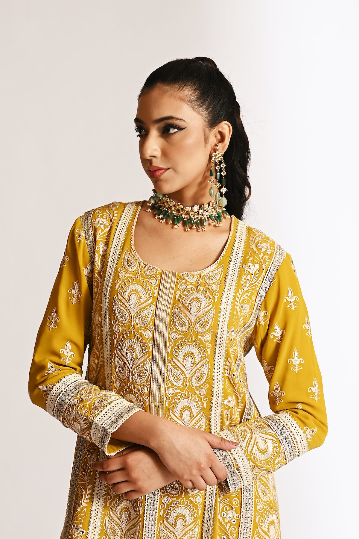 Amyra - Long Kurta Set - Yellow