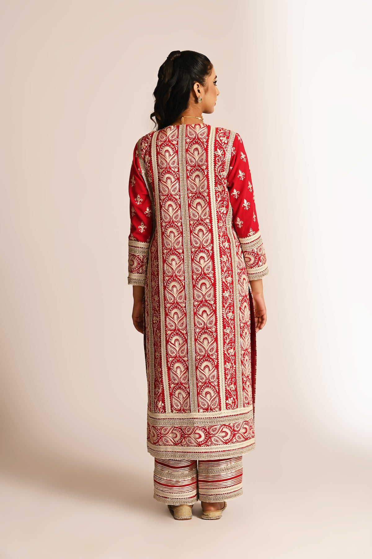 Amyra - Long Kurta Set - Red