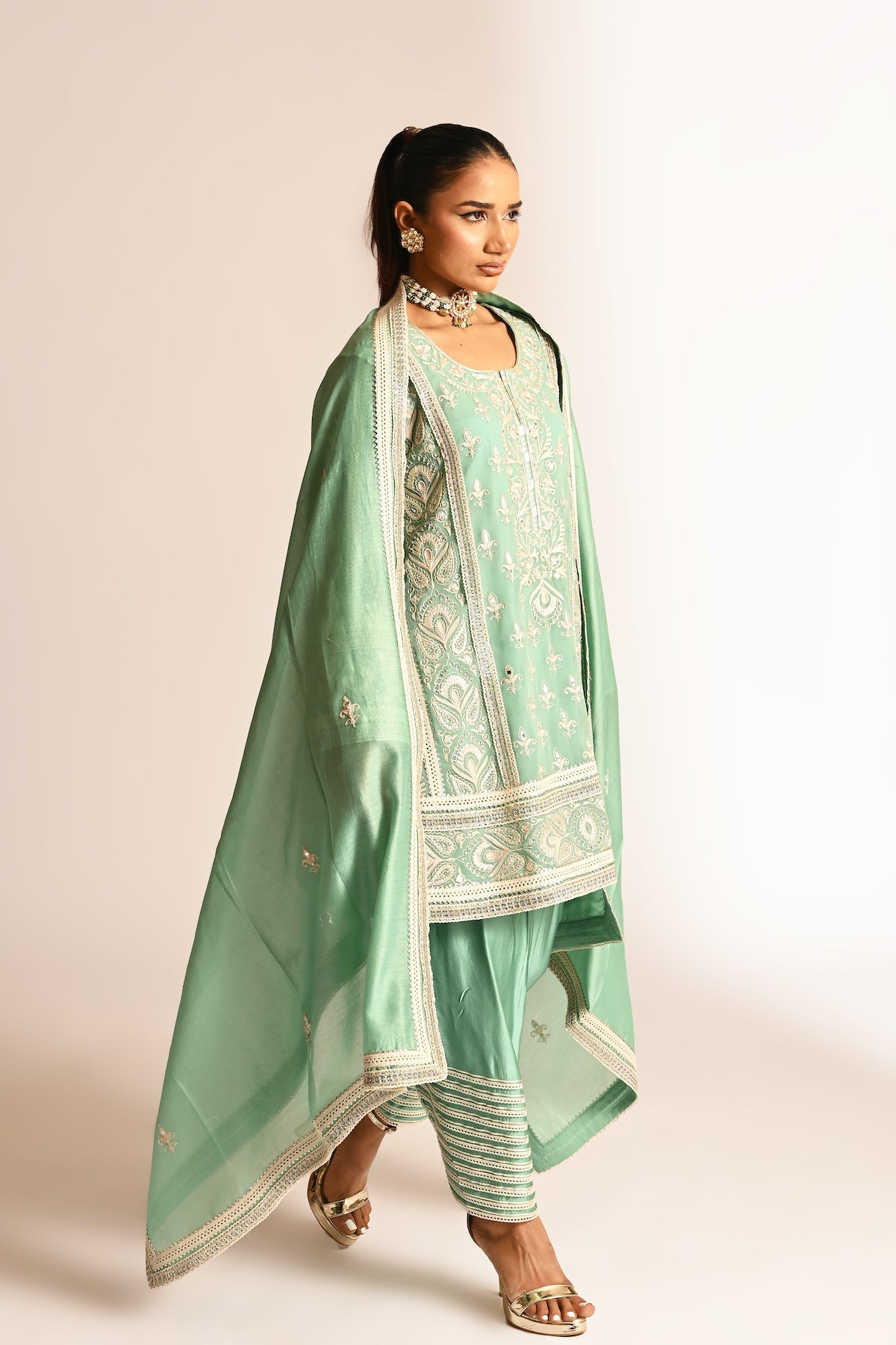 Amyra - Short Kurta Set - Aqua