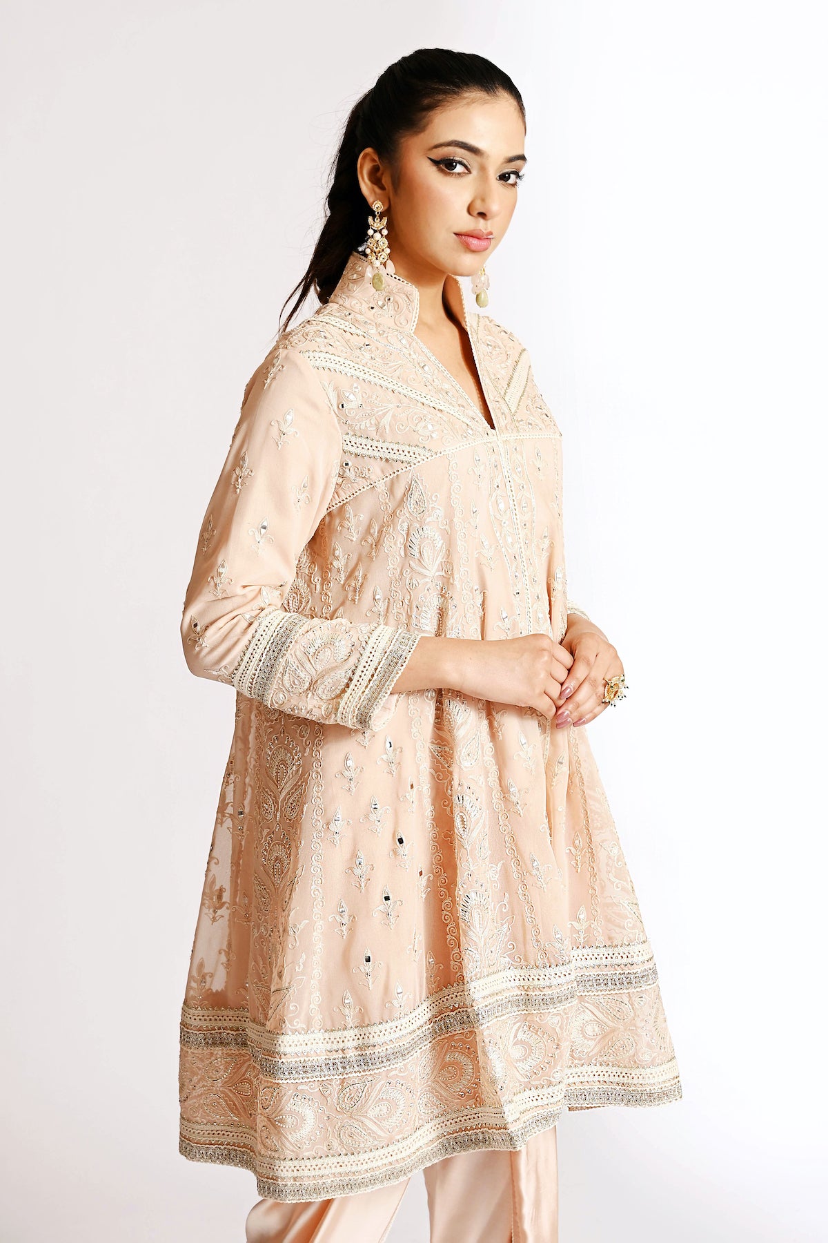 Amyra - Baby Doll with Tulip Pants - Ivory