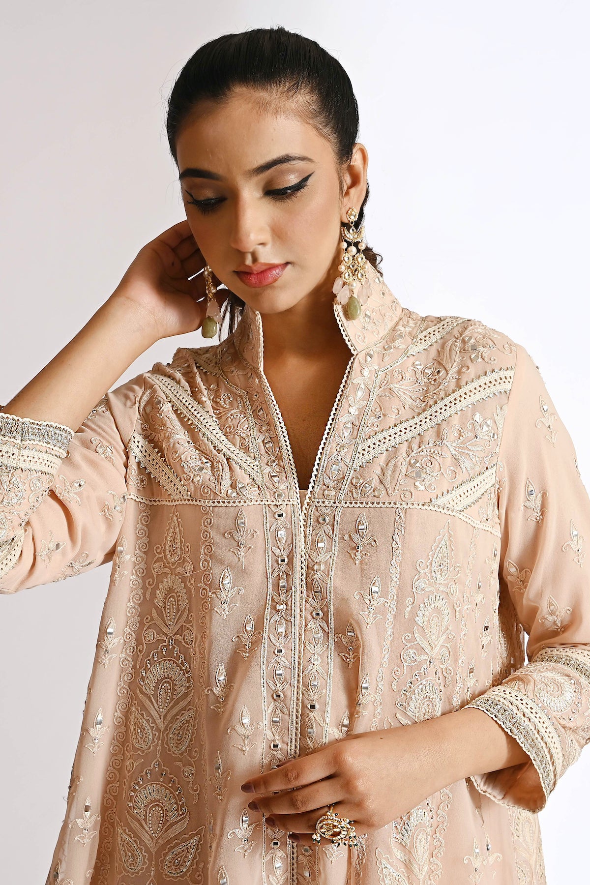 Amyra - Baby Doll with Tulip Pants - Ivory