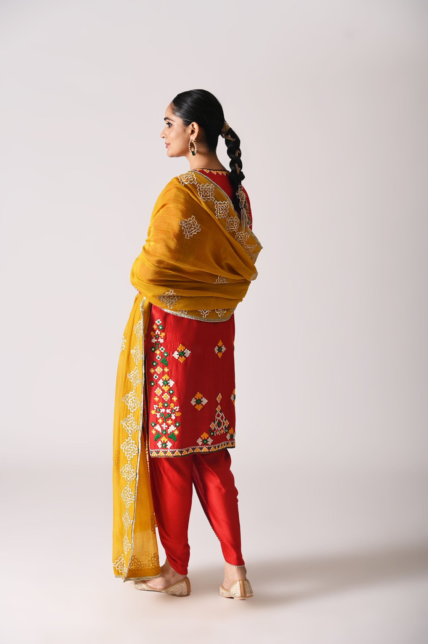 Patola - Short Kurta Set - Red