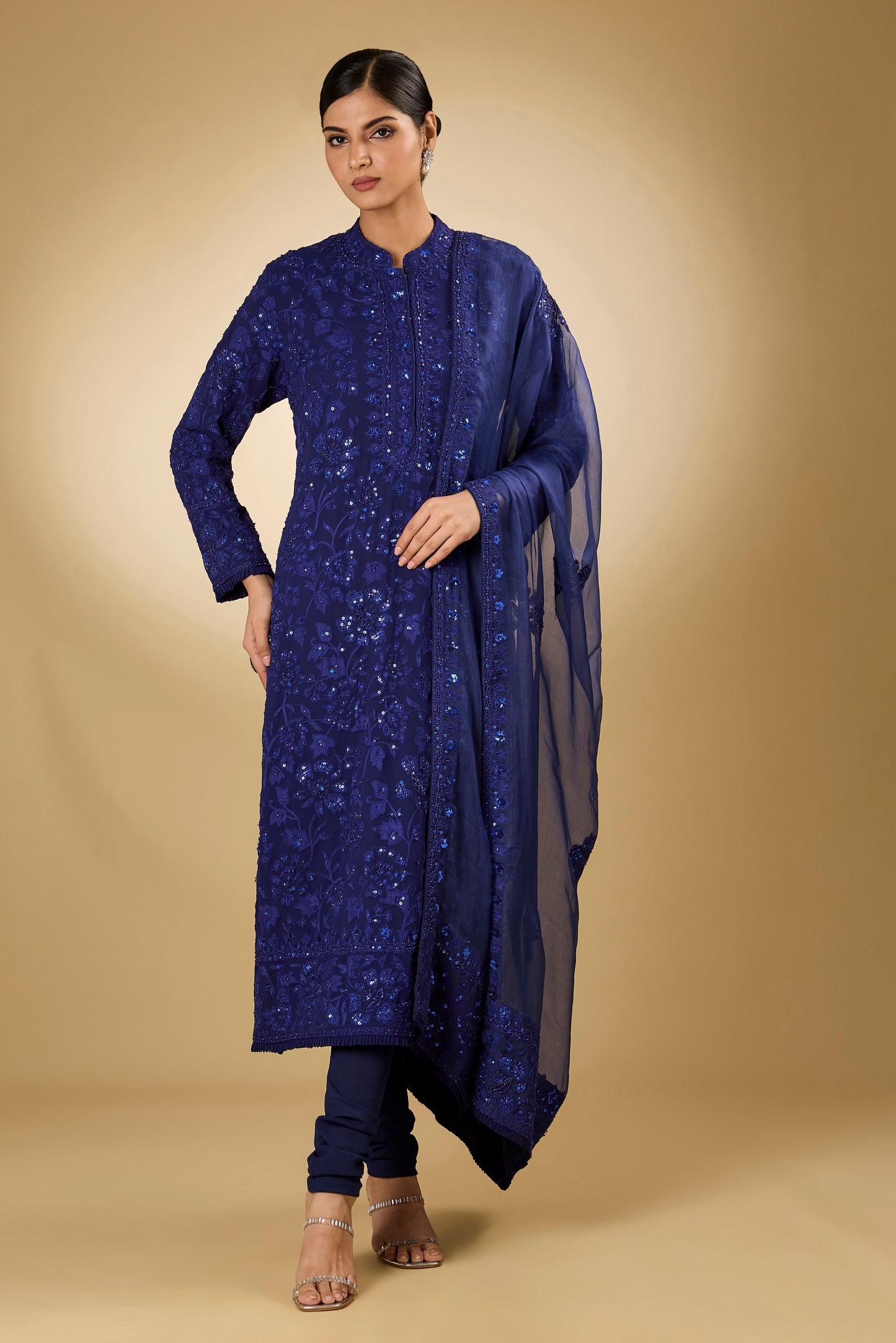 Flower Jal - Tone On Tone - Long Kurta Set