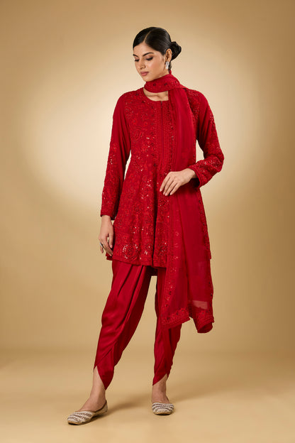 Flower Jal - Short Tone On Tone - Kalidaar Set