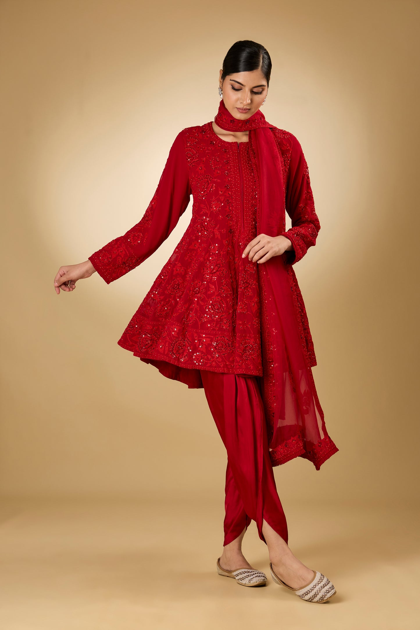 Flower Jal - Short Tone On Tone - Kalidaar Set