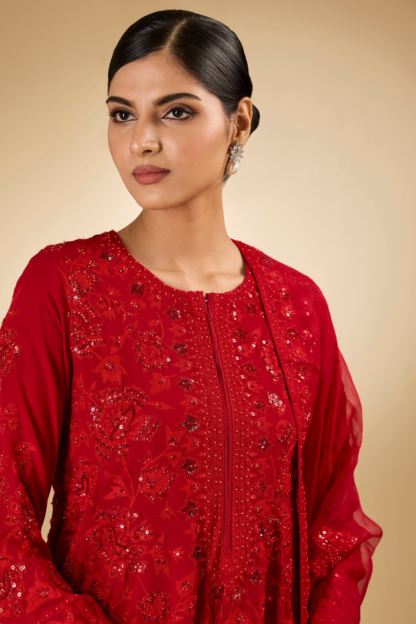 Flower Jal - Short Tone On Tone - Kalidaar Set