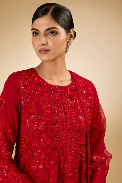 Flower Jal - Short Tone On Tone - Kalidaar Set