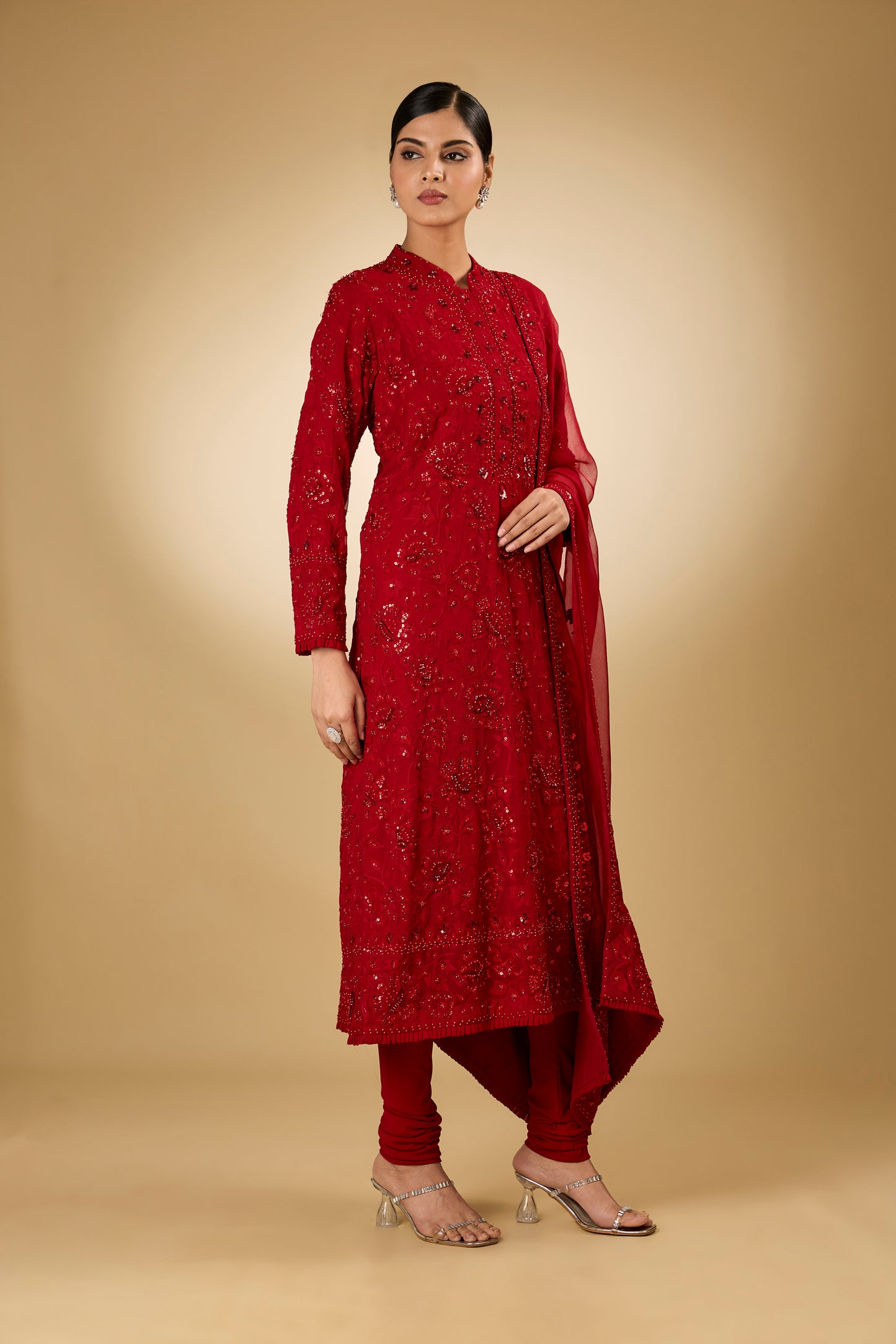 Flower Jal - Tone On Tone - Long Kurta Set