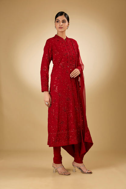 Flower Jal - Tone On Tone - Long Kurta Set