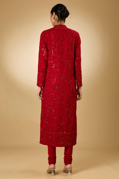 Flower Jal - Tone On Tone - Long Kurta Set