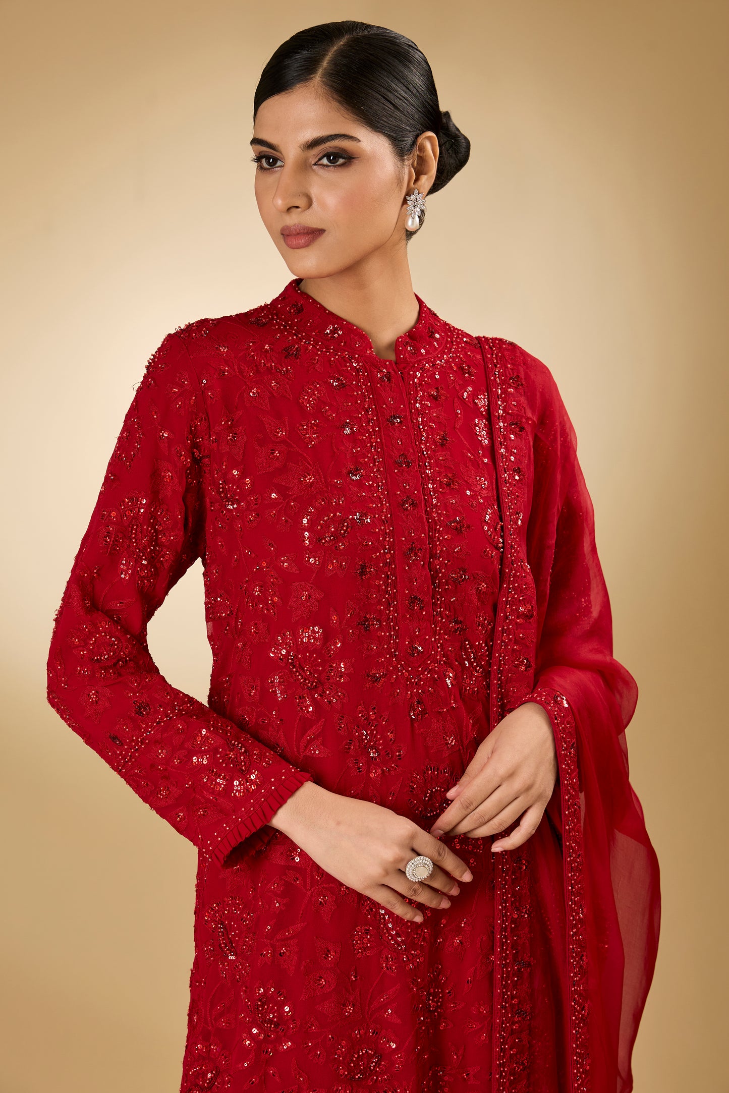 Flower Jal - Tone On Tone - Long Kurta Set