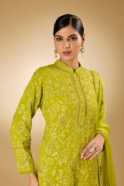 Flower Jal - Tone On Tone - Short Kurta Set