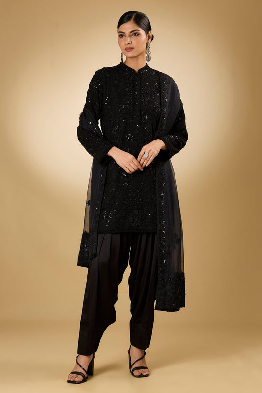 Flower Jal - Tone On Tone - Short Kurta Set