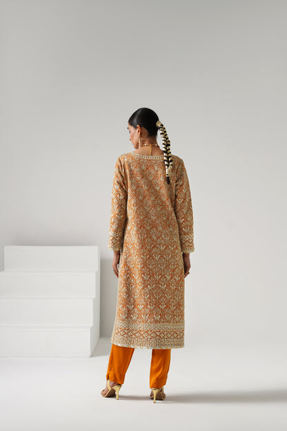 Dilruba - Long Kurta Set - Yellow