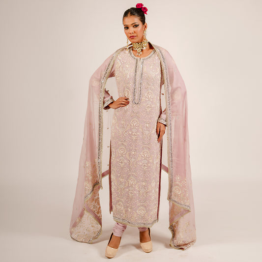 Shay - Long Kurta Set - Lavender