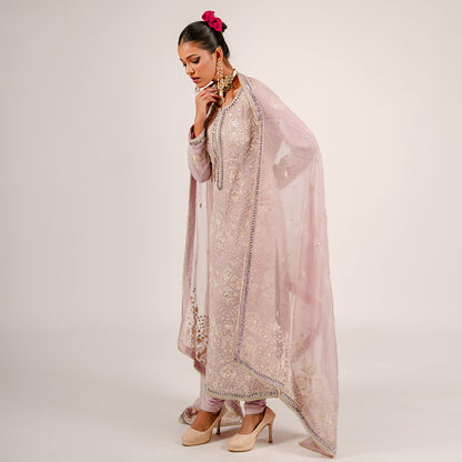 Shay - Long Kurta Set - Lavender