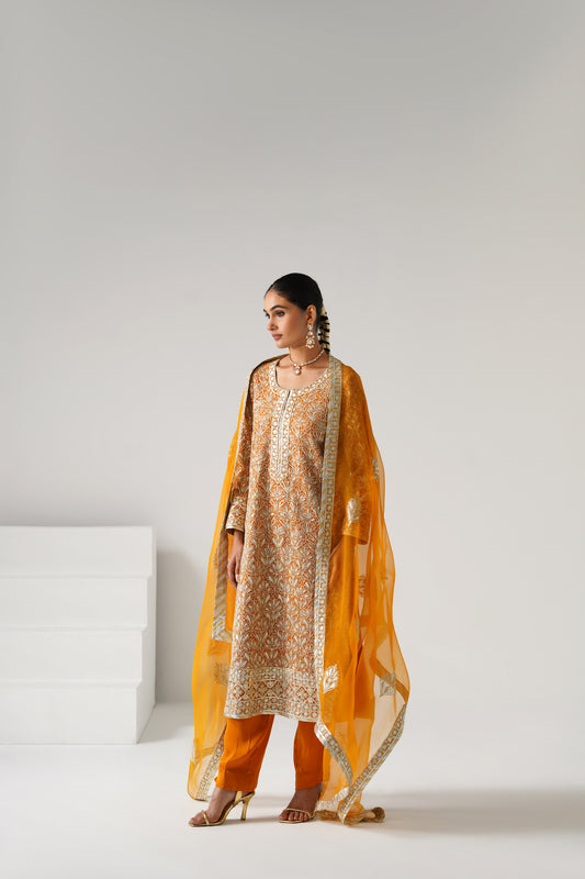 Dilruba - Long Kurta Set - Yellow