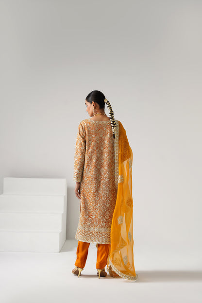 Dilruba - Long Kurta Set - Yellow