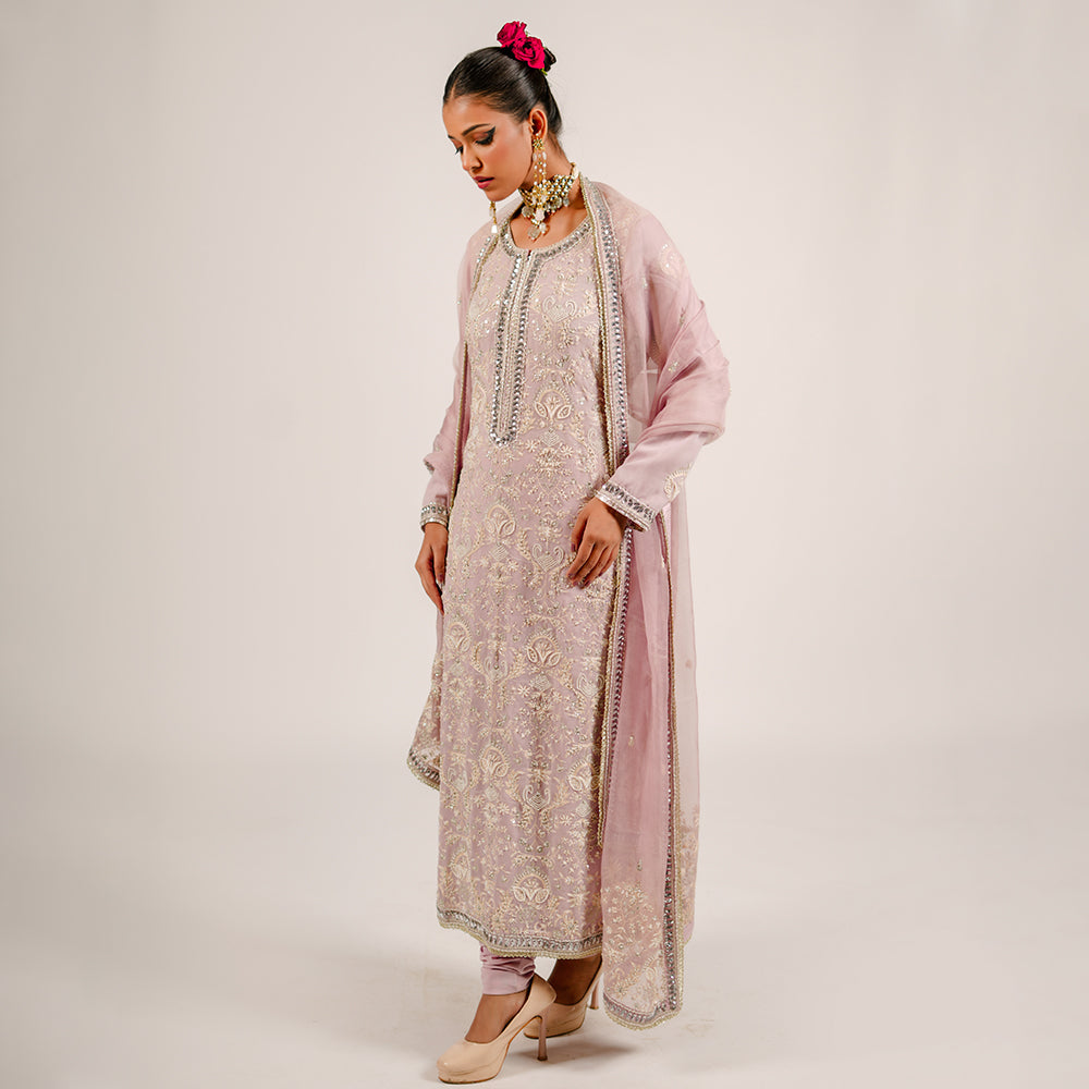 Shay - Long Kurta Set - Lavender