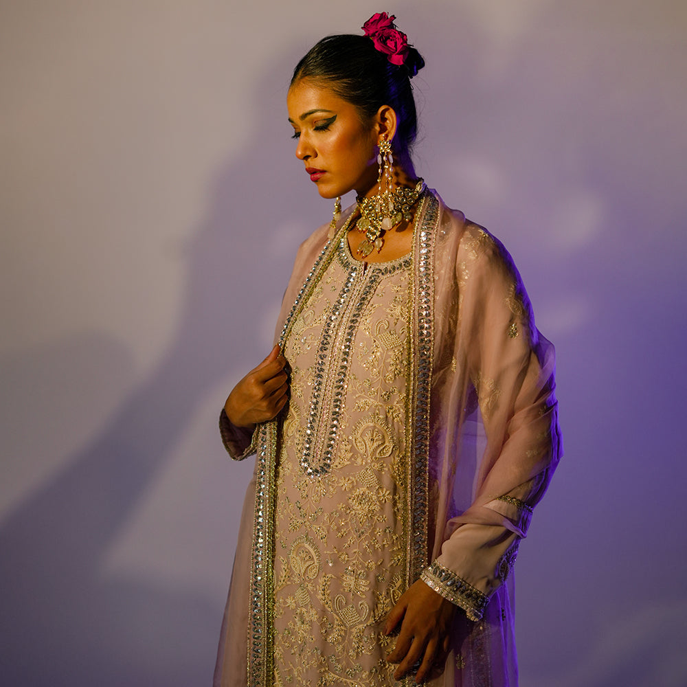 Shay - Long Kurta Set - Lavender