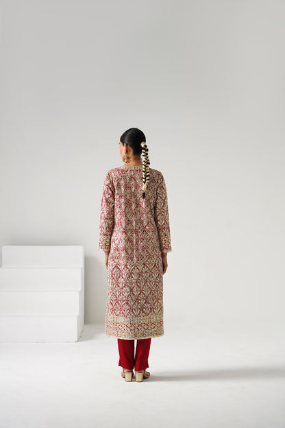 Dilruba - Long Kurta Set - Red