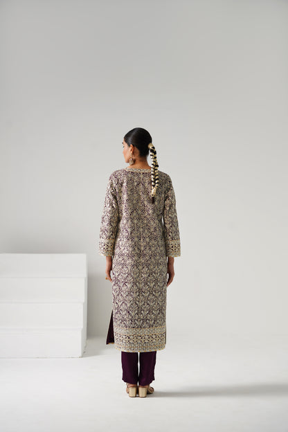 Dilruba - Long Kurta Set - Purple