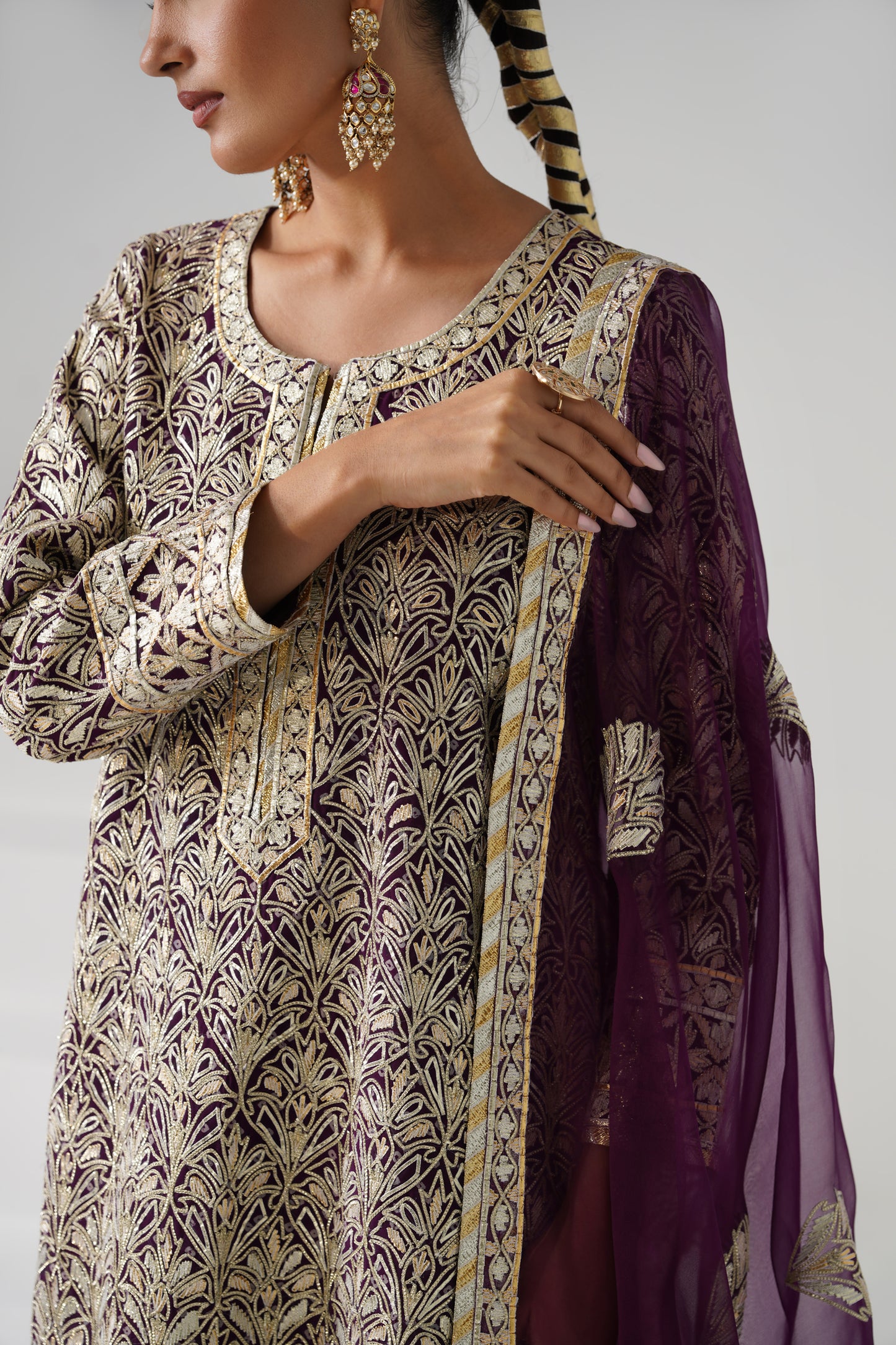 Dilruba - Long Kurta Set - Purple