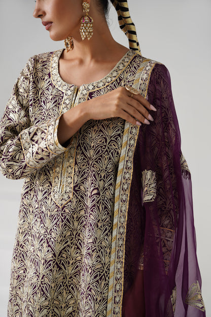 Dilruba - Long Kurta Set - Purple