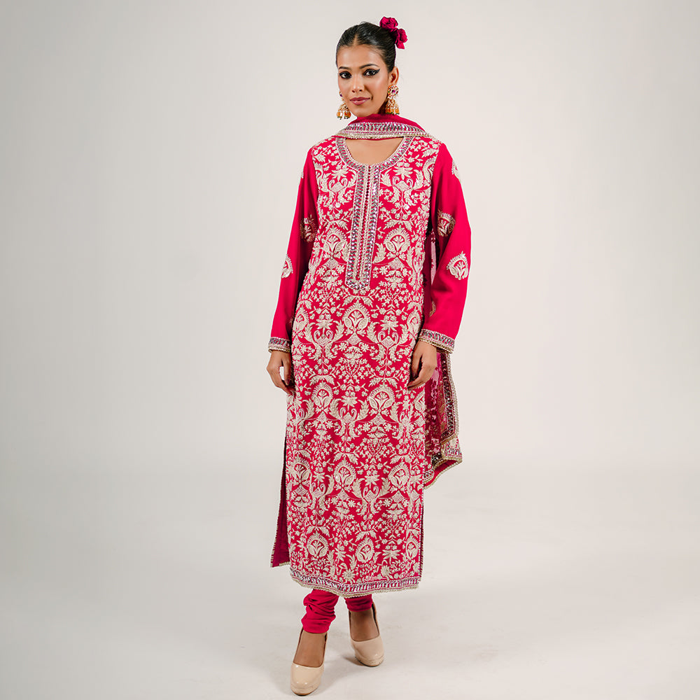 Shay - Long Kurta Set - Red