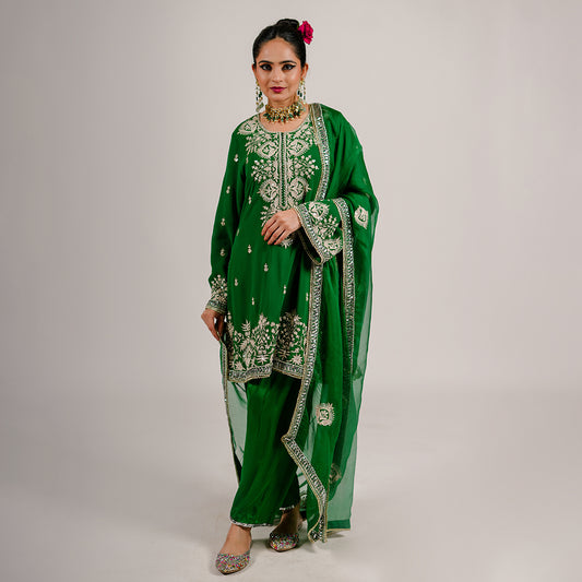 Shay - Short Kurta Set - Green