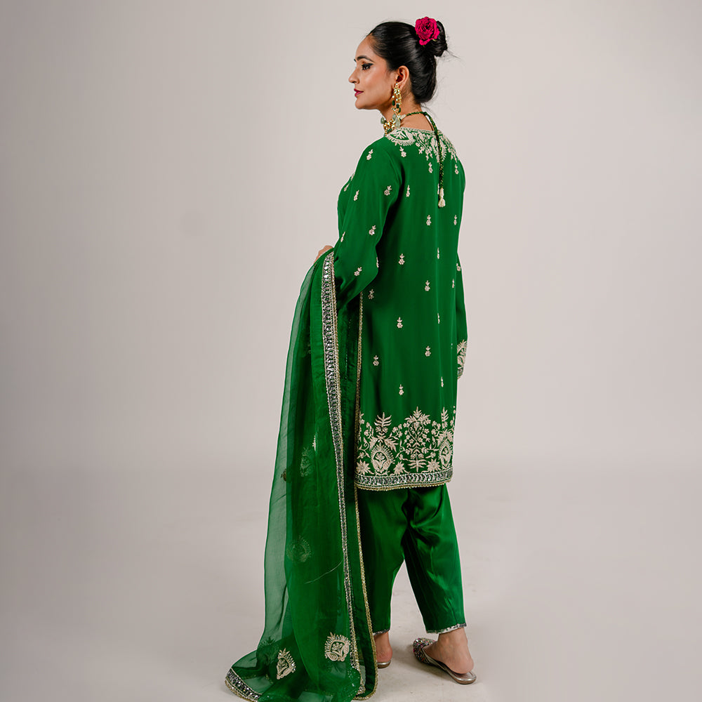 Shay - Short Kurta Set - Green