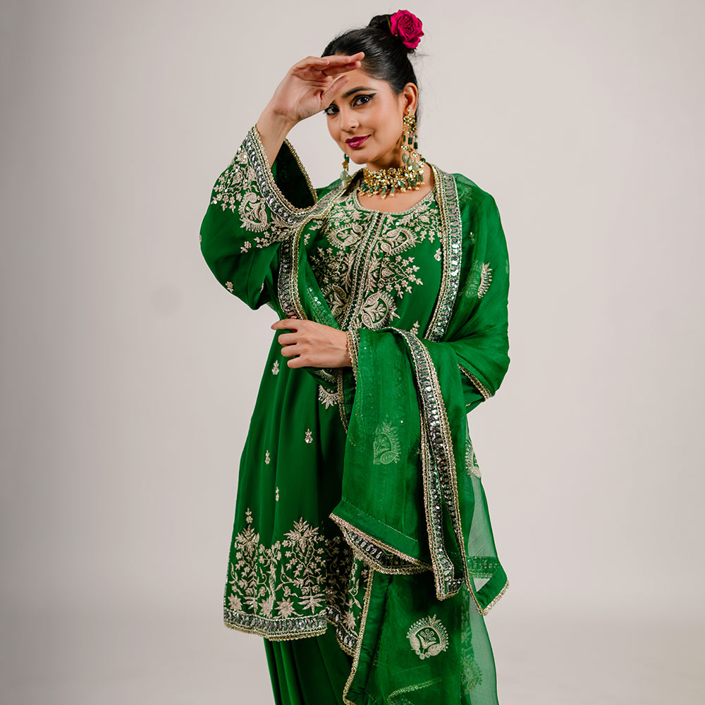 Shay - Short Kurta Set - Green