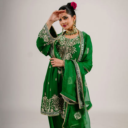 Shay - Short Kurta Set - Green