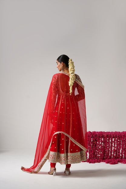 Dilruba - Kalidaar Set - Red