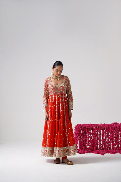 Dilruba - Kalidaar Set - Orange