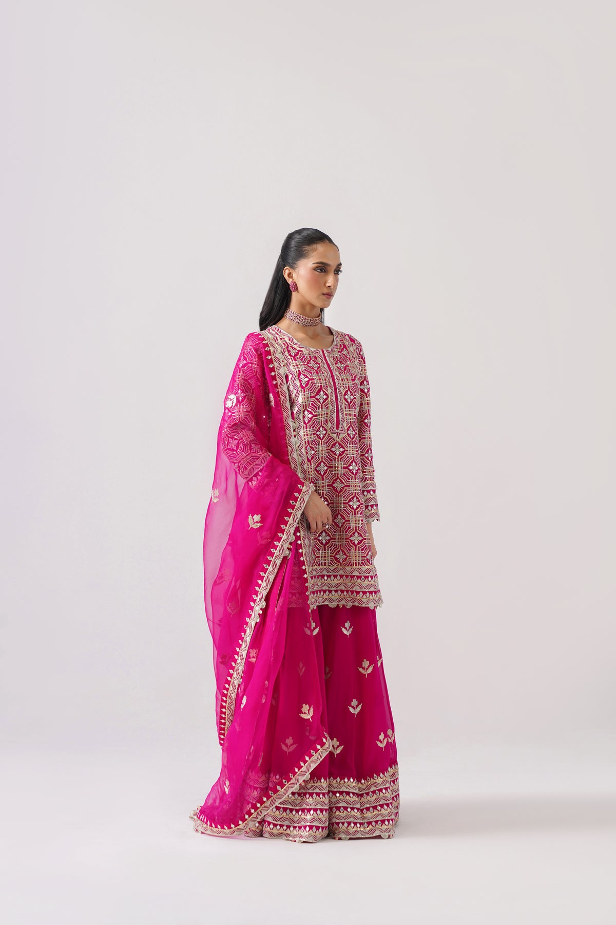 Roshini - Short Kurta Sharara Set