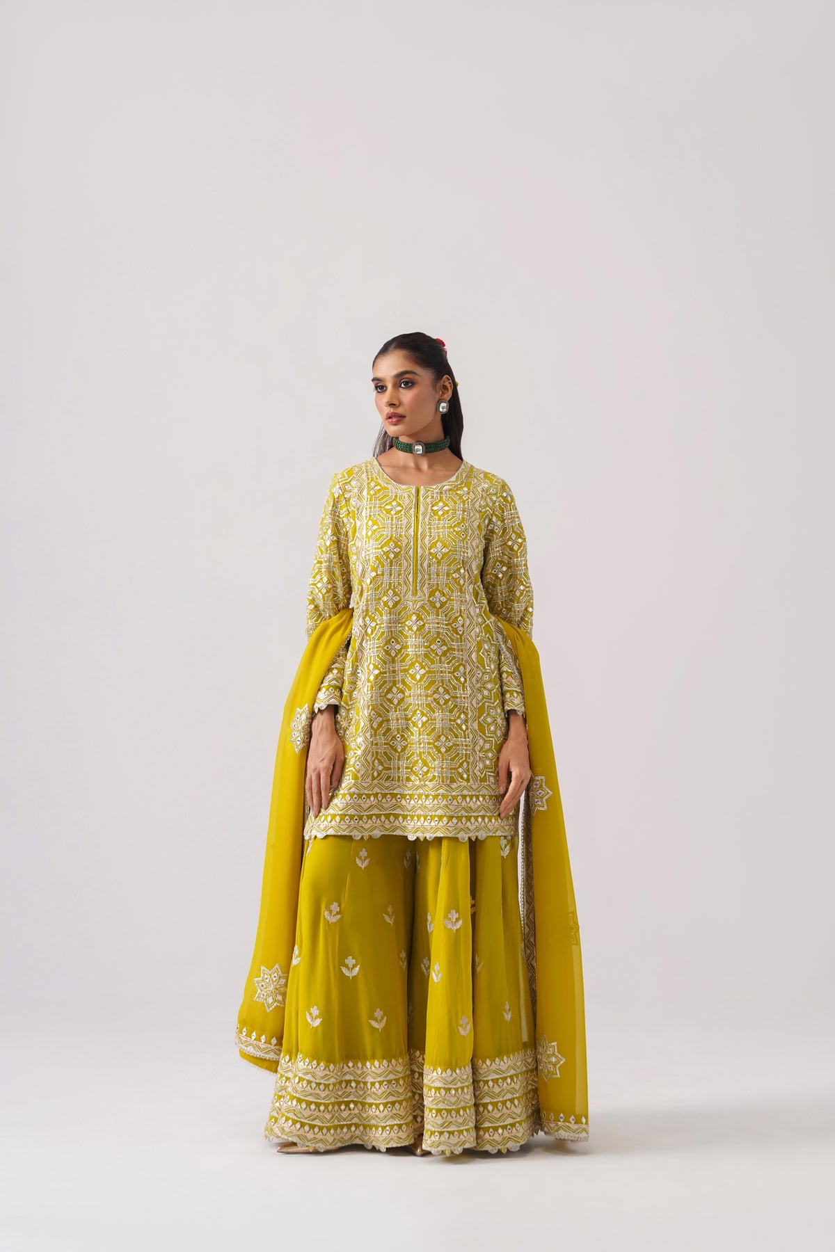 Roshini - Short Kurta Sharara Set
