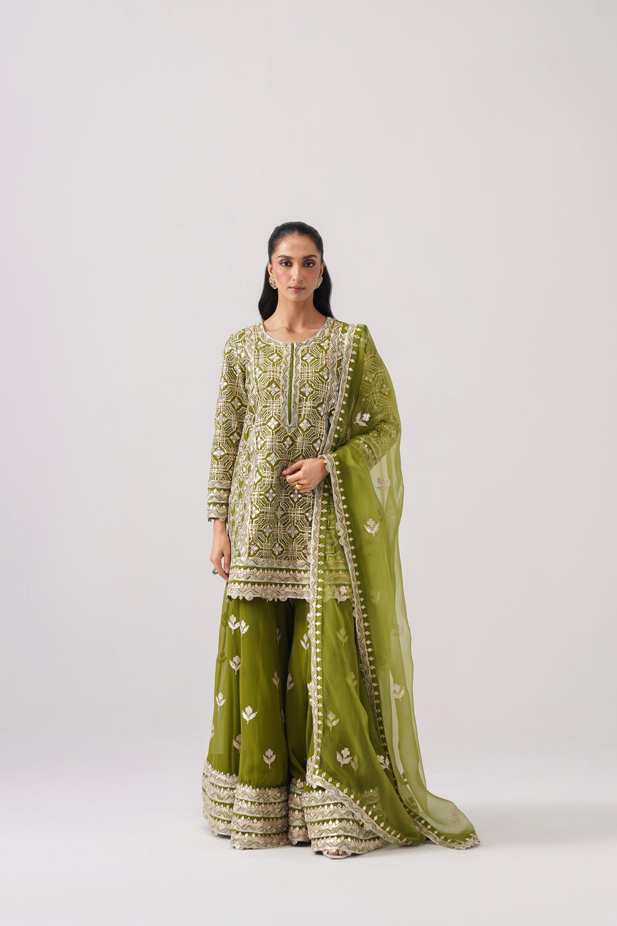 Roshini - Short Kurta Sharara Set