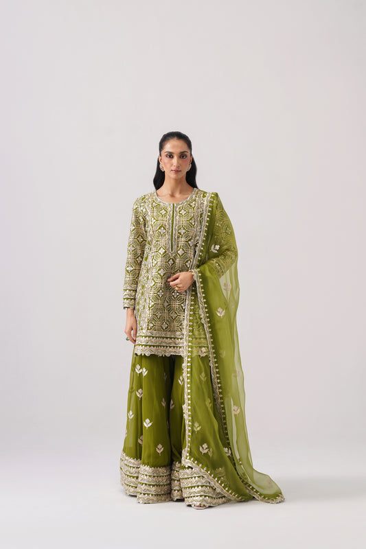 Roshini - Short Kurta Sharara Set