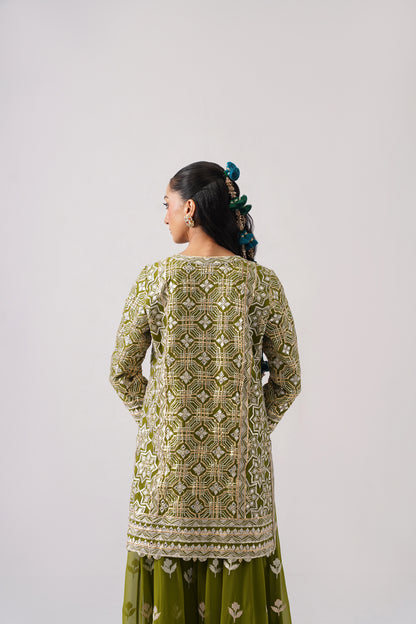Roshini - Short Kurta Sharara Set