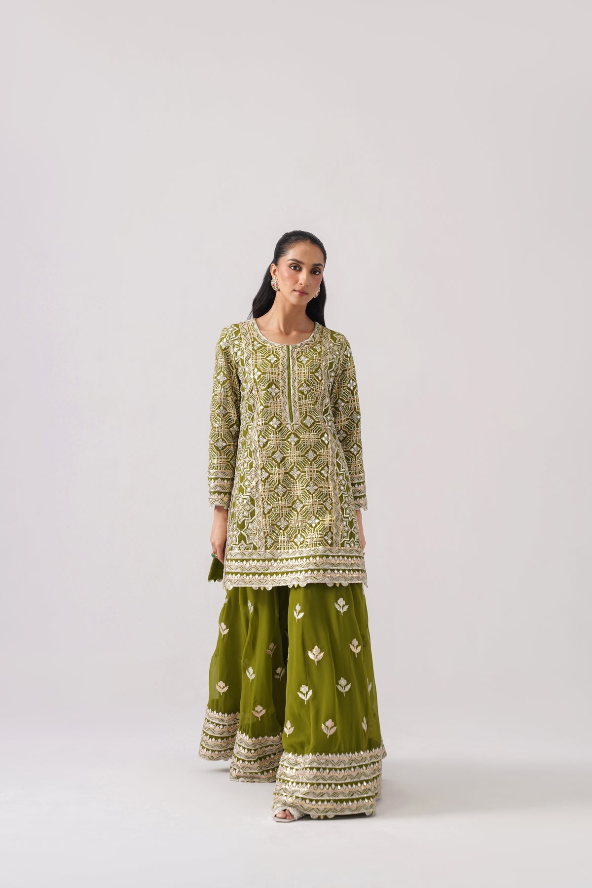 Roshini - Short Kurta Sharara Set