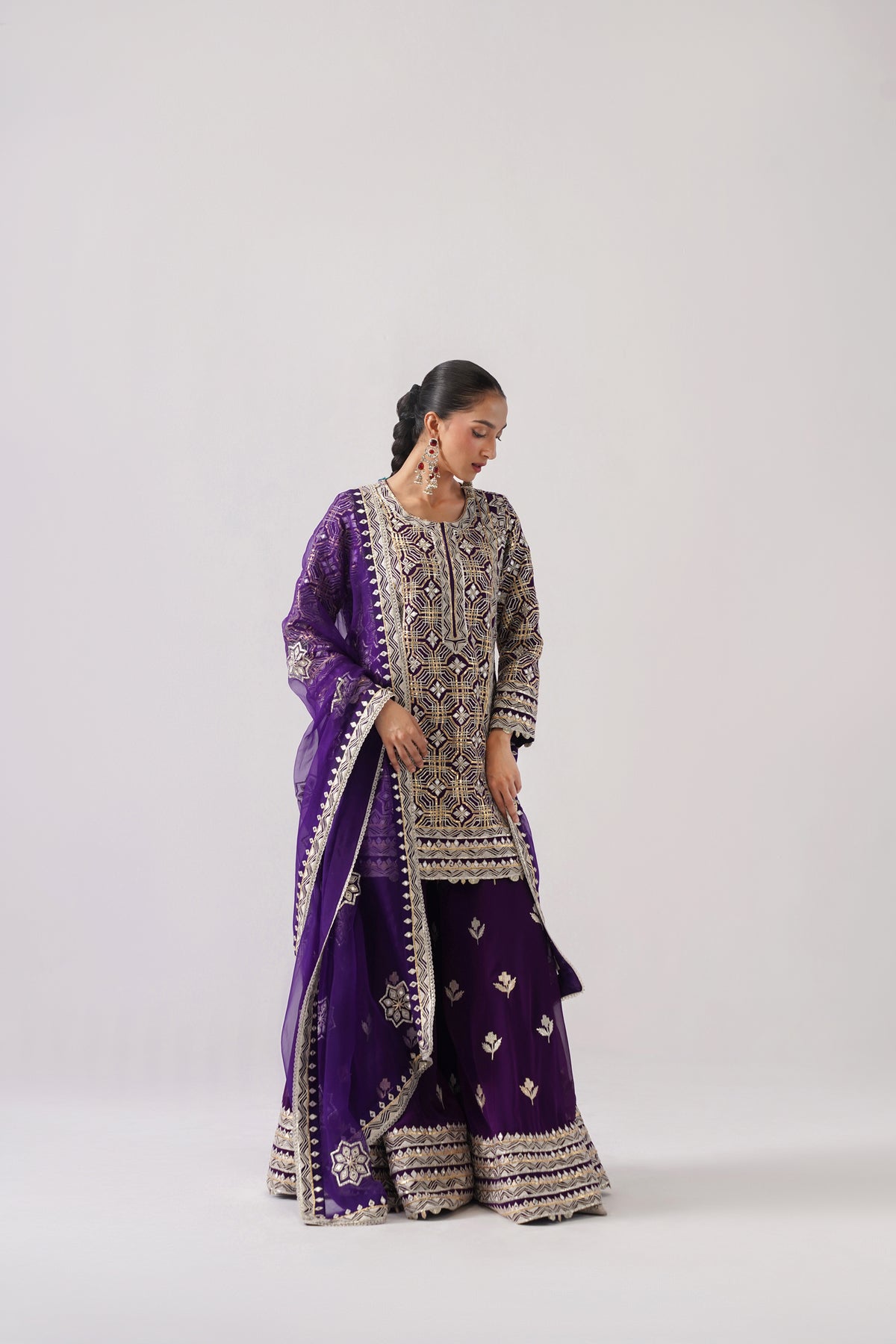 Roshini - Short Kurta Sharara Set