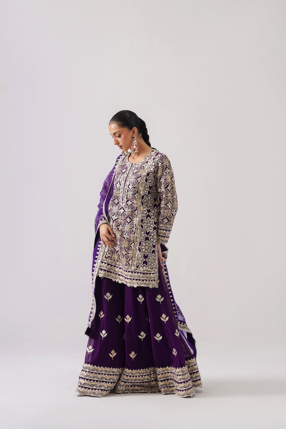 Roshini - Short Kurta Sharara Set